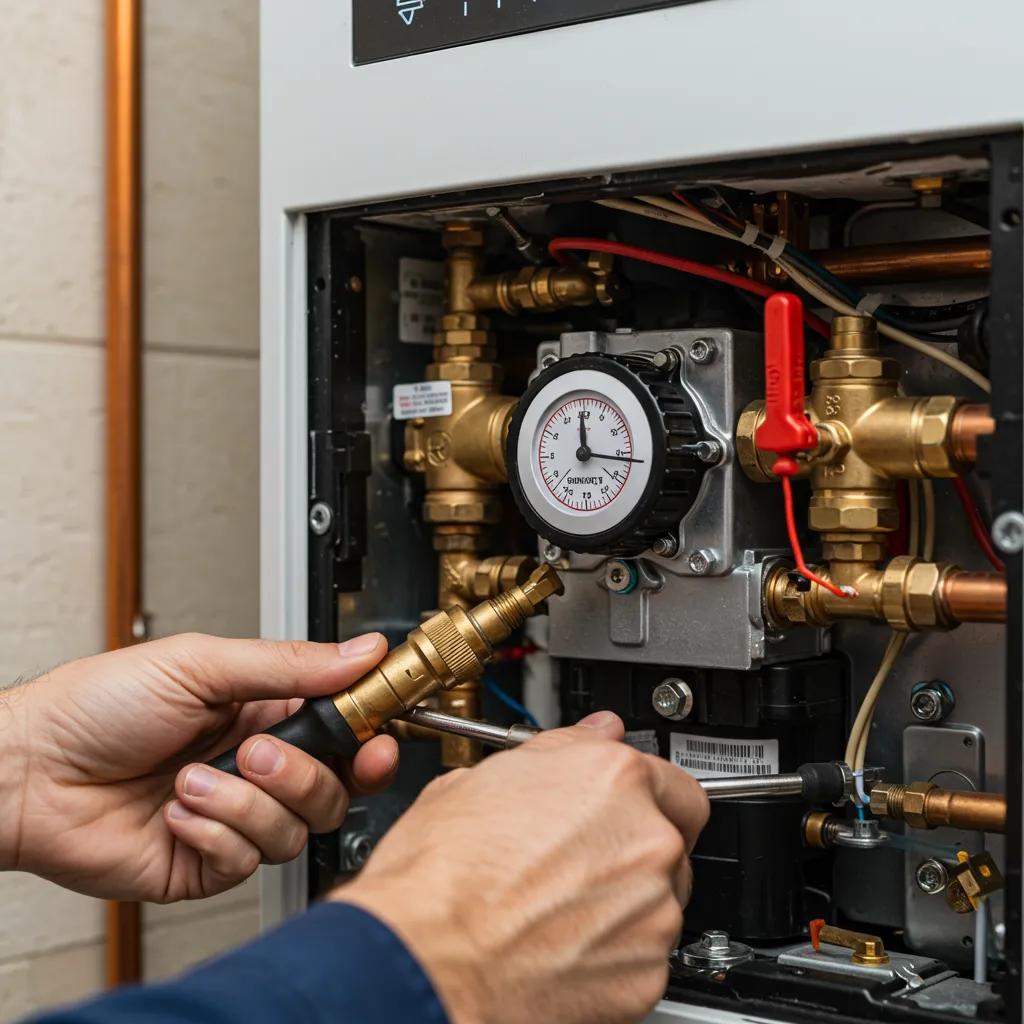 Technician servicing a boiler system, emphasizing essential maintenance