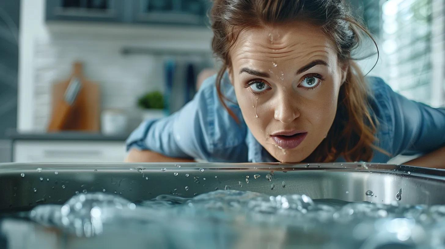 Homeowner concerned about water pooling in sink indicating a clog