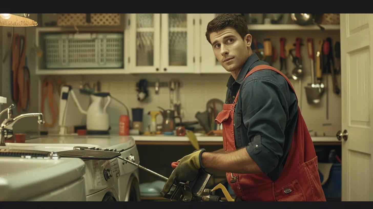 Plumber responding to a sewer emergency in a residential setting