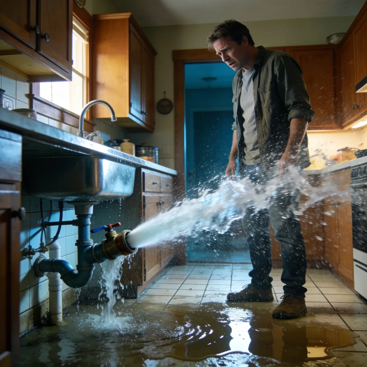 Montpelier Virginia homeowner facing a plumbing emergency with burst pipe and water damage &mdash; affordable