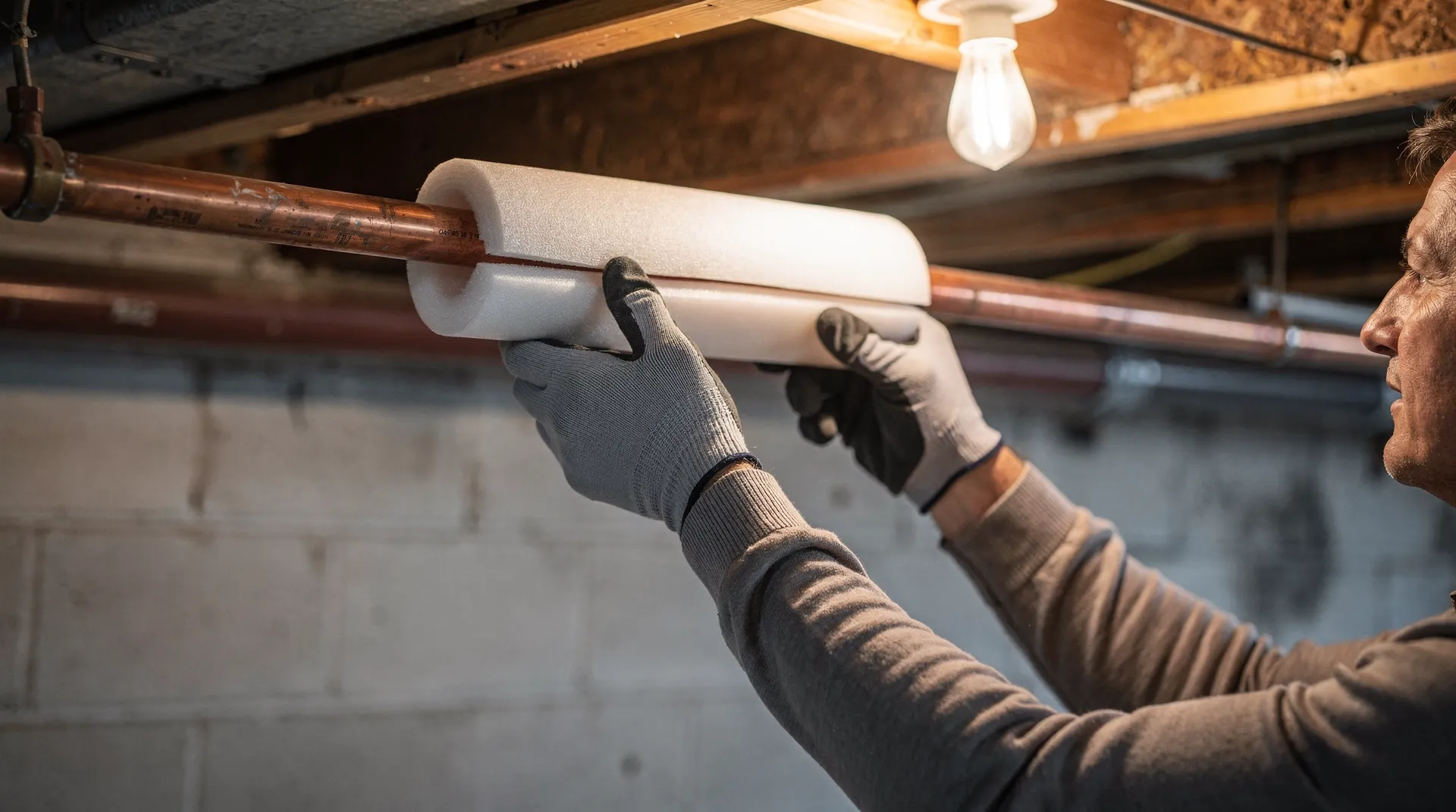 Insulating pipes in unheated areas such as basements, attics, and garages is one