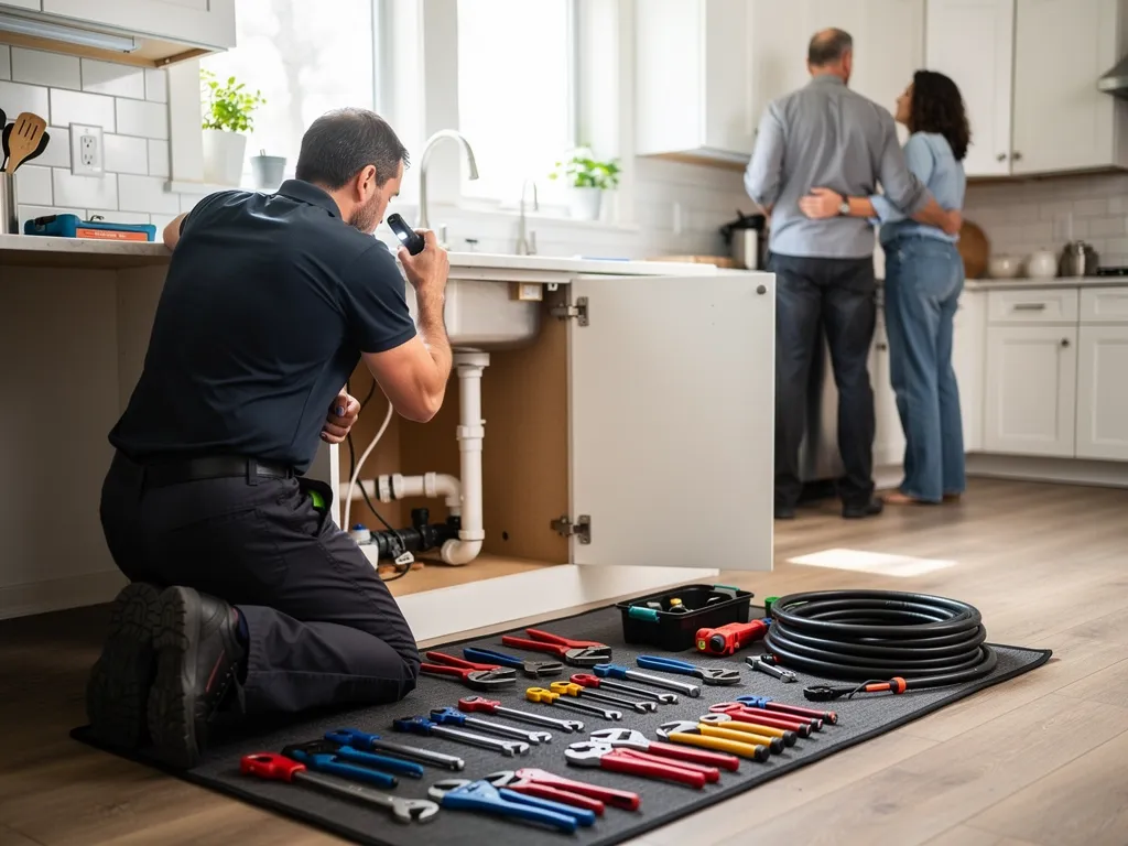 Licensed Master Plumber performing a residential repair