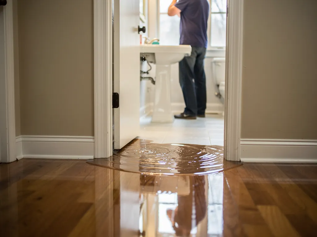 Licensed plumber responding to an emergency call at night