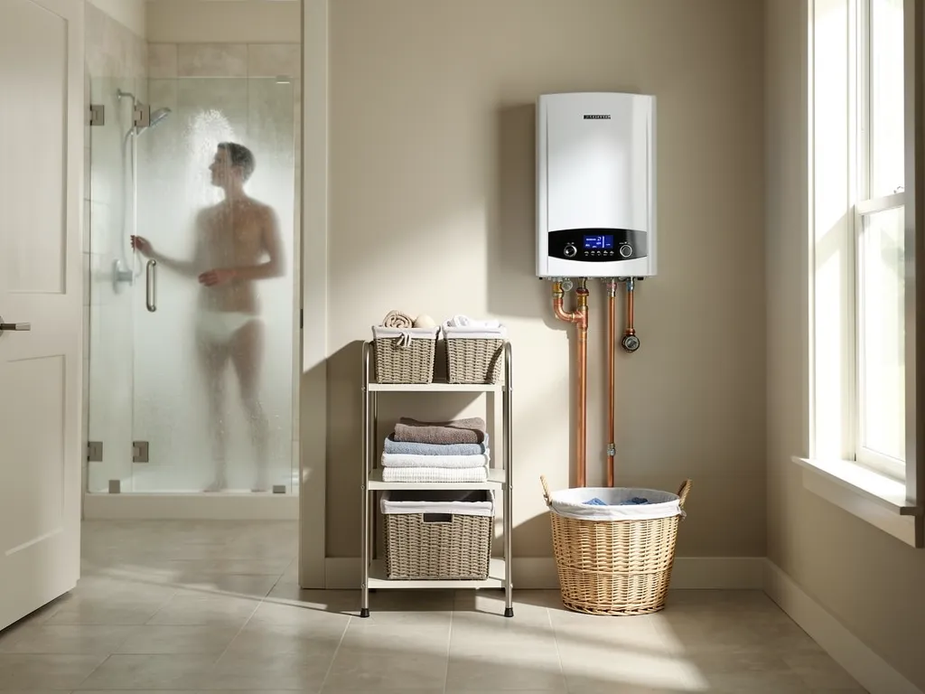 Family enjoying uninterrupted hot water in a Short Pump bathroom