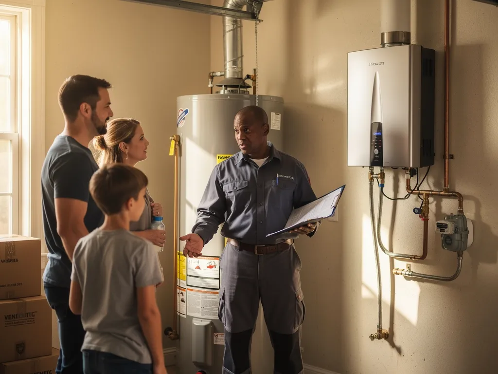 Modern Short Pump home with tankless water heater installed