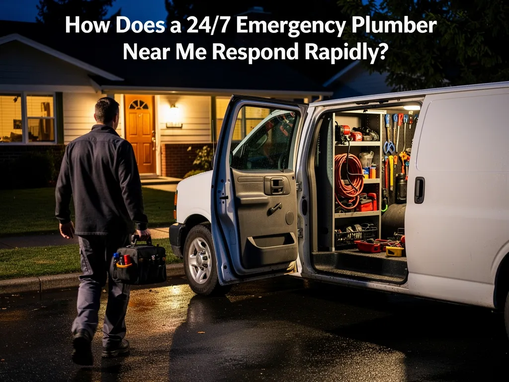 Licensed plumber arriving on-site for a late-night emergency call