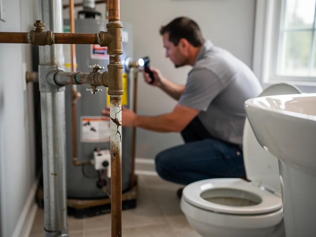 Insulated pipes in a crawl space to prevent winter freezing