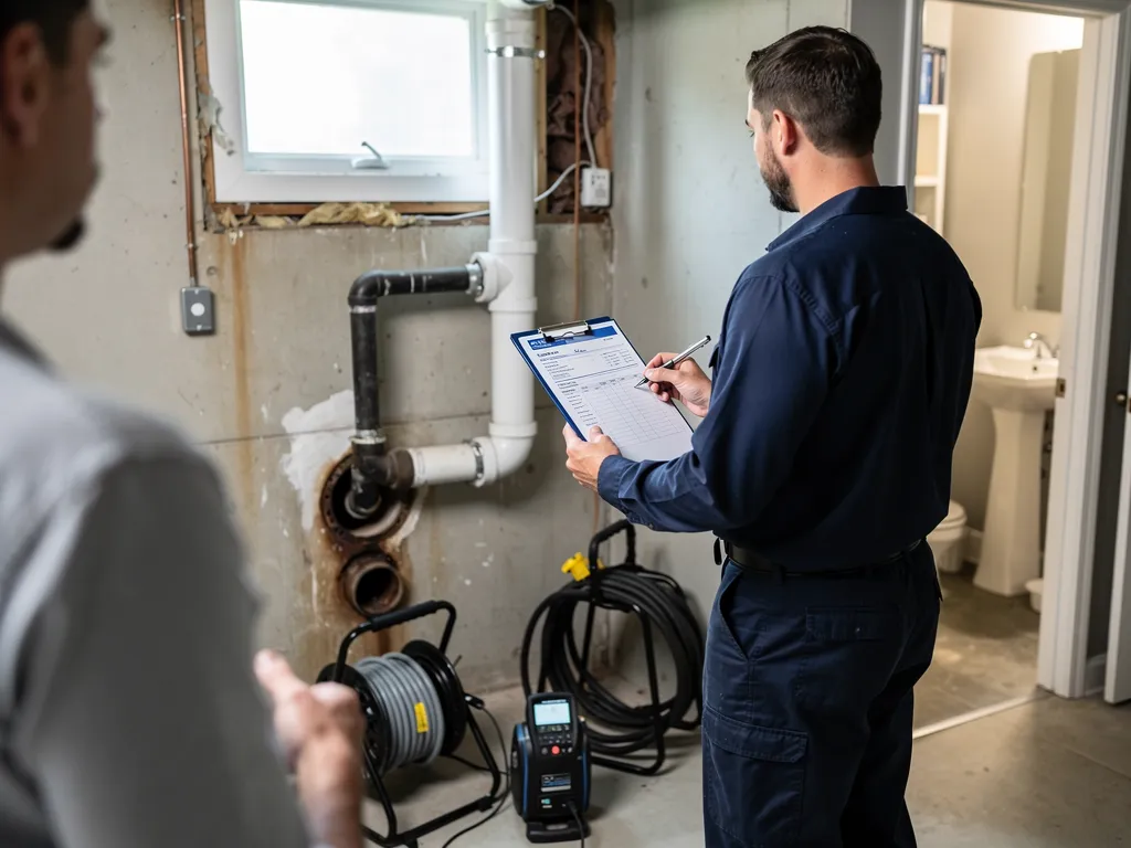 Checklist graphic summarizing upfront drain cleaning estimate essentials