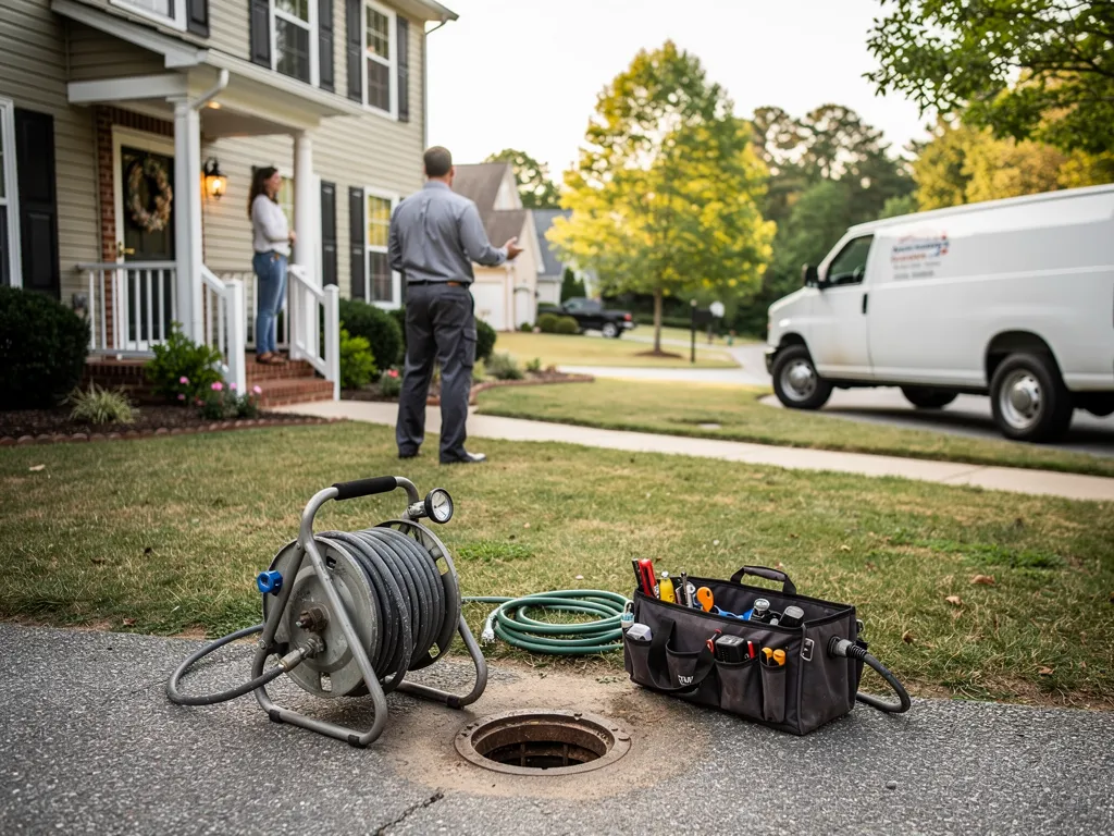 Licensed plumbing technician working in a Montpelier, VA home