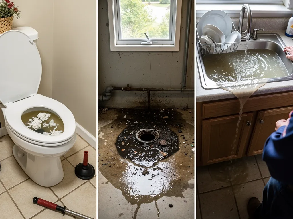 Overflowing sink and clogged toilet emergency in a Central Virginia home