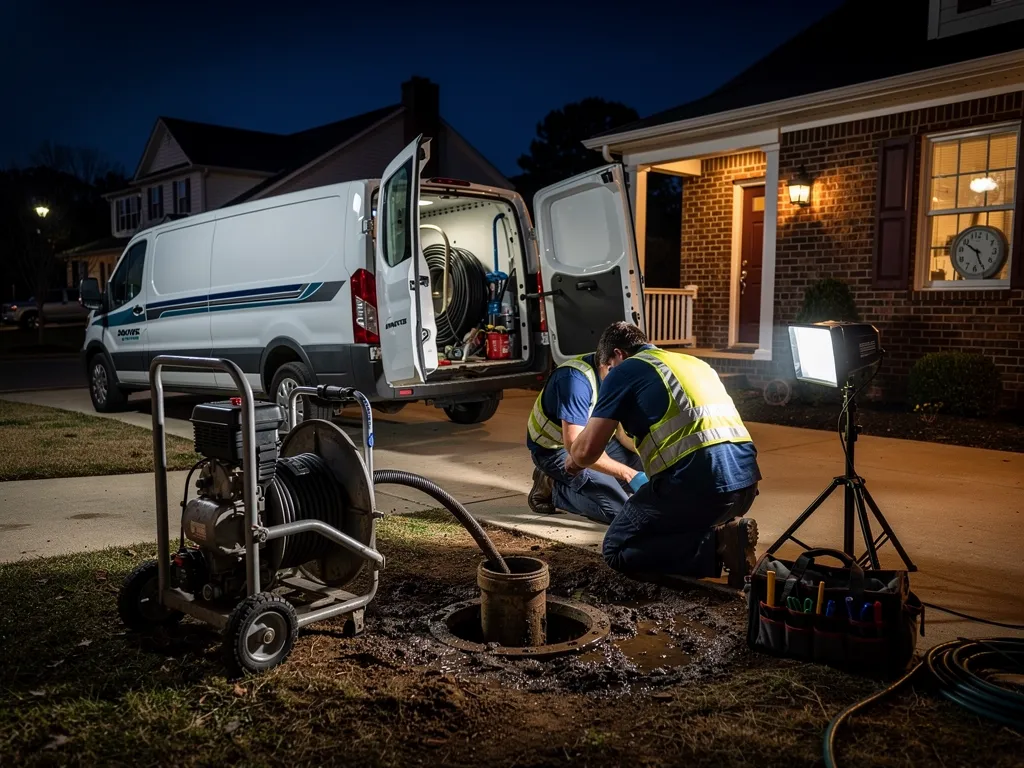 Written estimate for emergency drain cleaning costs and labor rates