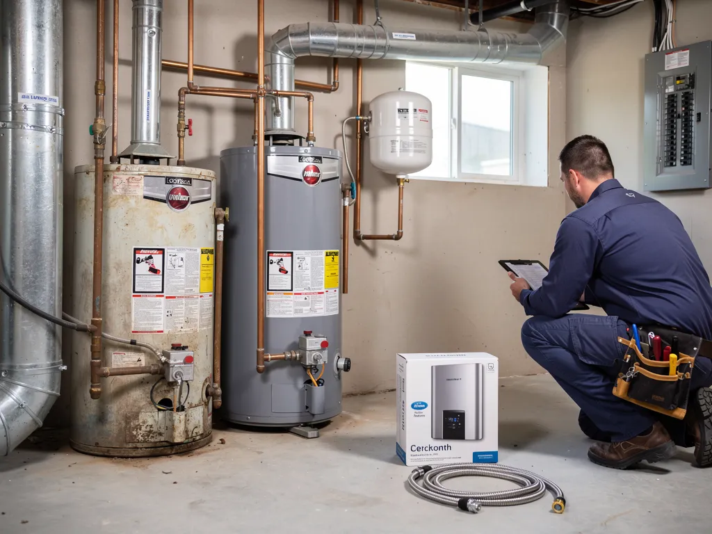 Plumber reviewing a written cost estimate with a Mineral VA homeowner