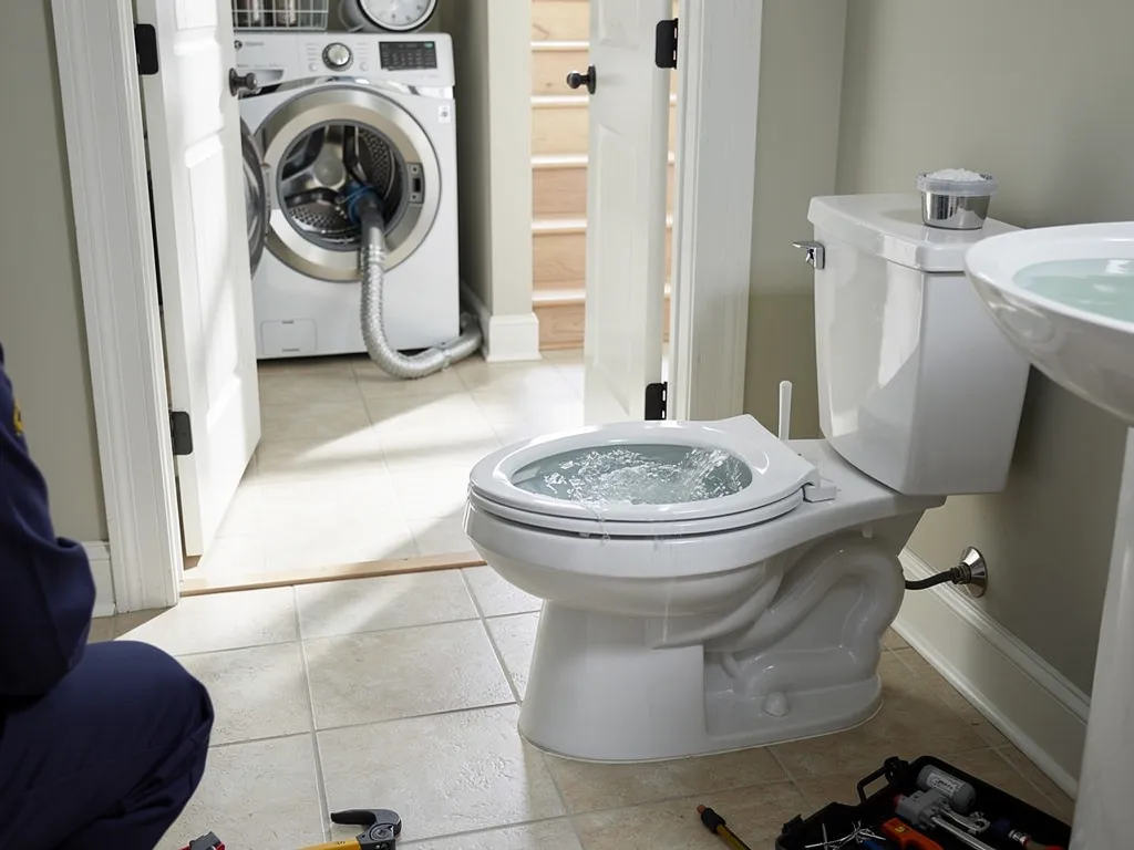 Homeowner noticing a backed-up sink drain in the kitchen